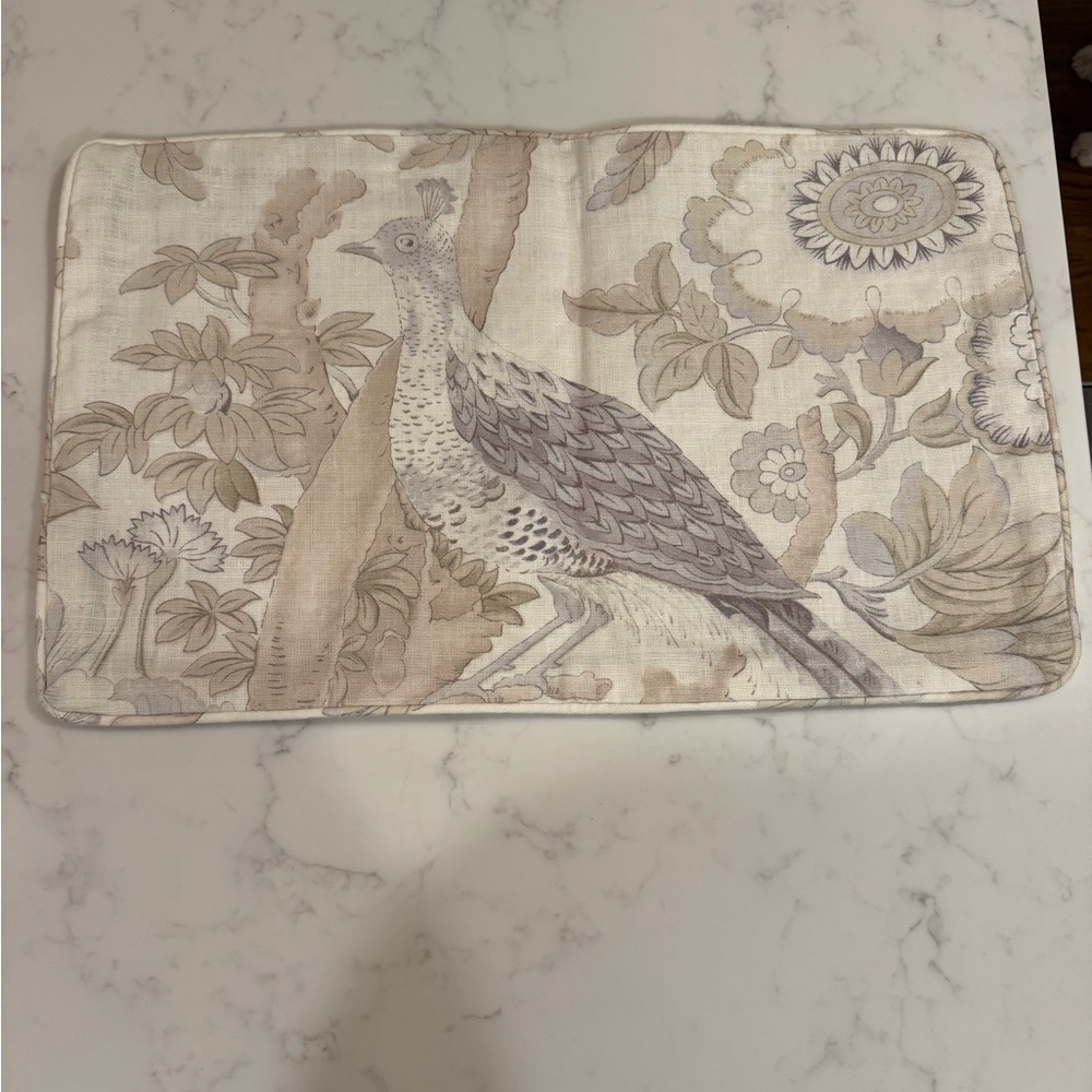 Custom lumbar pillow cover in Schumacher Thicket designer fabric